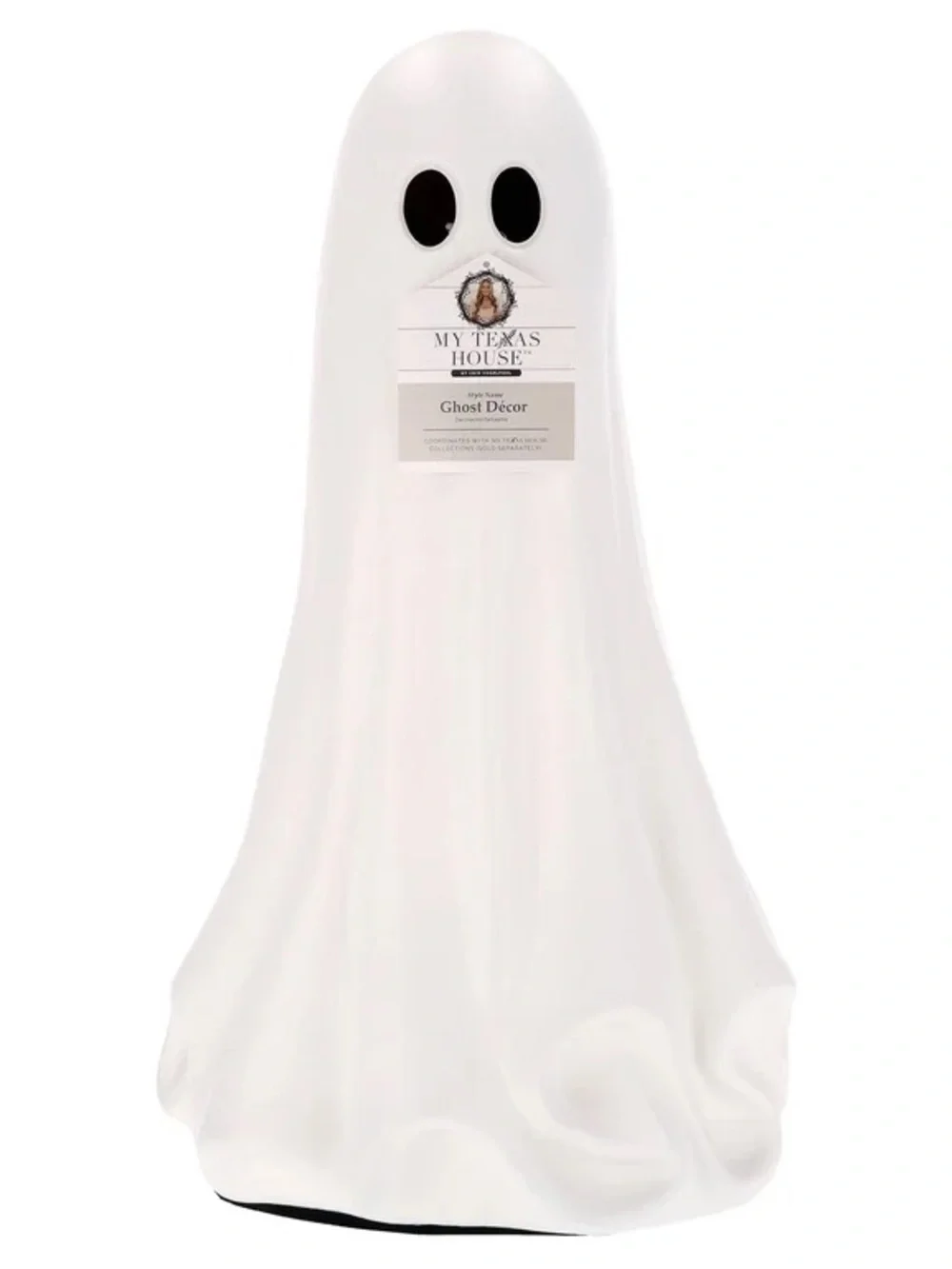My Texas House Large Ghost Halloween Decoration, Black and White, 22